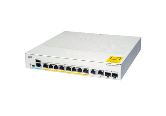 C1000-8T-E-2G-L  8 Gb Ethernet Port fanless switch with external power