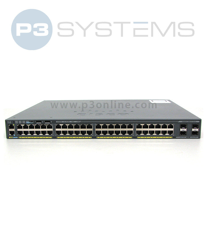 WS-C2960X-48LPS-L switch with 48p PoE, 4p 1G SFP, and Stacking