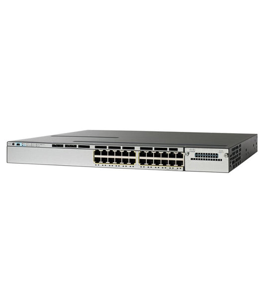WS-C3750X-24T-L Cisco 3750X 24 port 10/100/1000 Stackable Switch w/ LAN Base Image