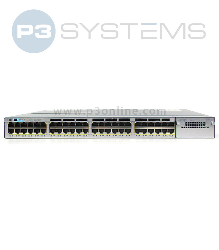 WS-C3750X-48T-E Cisco 3750X 48 port 10/100/1000 Stackable Switch w/ IP Services Image