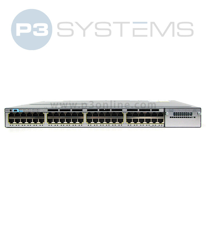 WS-C3750X-48T-S Cisco 3750X 48 port 10/100/1000 Stackable Switch w/ IP Base Image