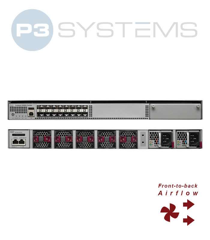 WS-C4500X-16SFP+ 16p 10GE switch with front to back airflow & IP Base