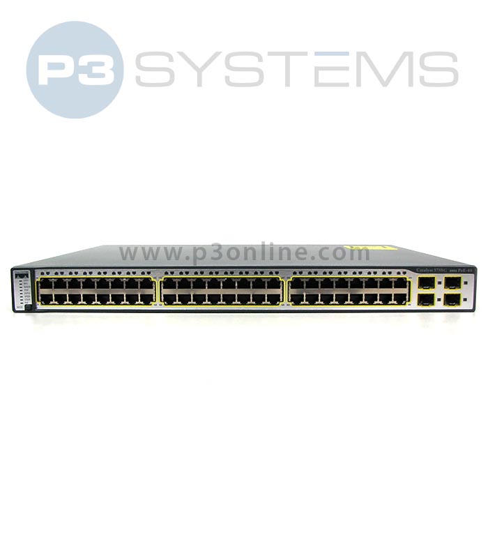 CISCO 3750G 48 Port PoE WS-C3750G-48PS-S 48 Ethernet 10/100/1000 Switch 